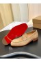 Christian Louboutin Chambelimoc Mocassini Pelle Scamosciata Pelle Di Vitello Marrone Chiaro