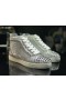 Christian Louboutin Lou Picchi di Alta top Sneakers in Pelle Glitter Argento
