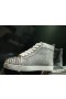 Christian Louboutin Lou Picchi di Alta top Sneakers in Pelle Glitter Argento