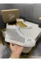 Christian Louboutin Lou Picchi di Alta top Sneakers Strass e borchie in Oro Bianco