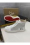 Christian Louboutin Lou Picchi di Alta top Sneakers Strass e borchie in Oro Bianco