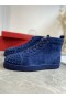 Christian Louboutin Lou Picchi di Alta top Sneakers in pelle Scamosciata Blu Navy