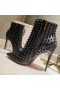 Christian Louboutin Snakilta a Spillo Stivaletti 120 millimetri in pelle di Vitello Nero