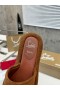 Christian Louboutin Donne Pantofole Sandali Veau Velours Marrone