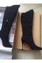 Christian Louboutin Alta Botta Pennacchio Stivali 100mm Suede Borchie Nero