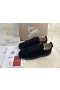 Christian Louboutin Divertimento Louis Junior Sneakers Low top Logo in Rilievo Veau Velours Nero