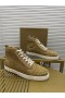 Christian Louboutin Lou Picchi Orlato Piatto Di Alta Cima Scarpe Da Ginnastica Veau Velours Beige