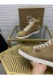 Christian Louboutin Lou Picchi Orlato Piatto Di Alta Cima Scarpe Da Ginnastica Veau Velours Beige