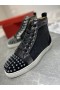 Christian Louboutin Lou Picchi Orlato di Alta-top Sneakers in Nabuk E Pelle Nero