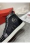Christian Louboutin Lou Picchi Orlato di Alta-top Sneakers in Nabuk E Pelle Nero
