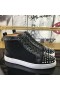 Christian Louboutin Lou Picchi Orlato di Alta-top Sneakers in Nabuk E Pelle, Nero, Bianco
