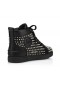 Christian Louboutin Louis Notte Picchi di Alta Top Sneakers in Vitello e Pelle Nappa Nera