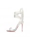 Christian Louboutin Sandale Du DéSert 100 Mm Sandali Crepe Satin Bianco Scarpe Christian Louboutin