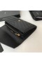 Saint Laurent Grande Monogram Flap Wallet Pelle Nera Grana