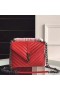 Saint Laurent Medio College Borsa Rossa Di Pelle Di Capra Pelle Saint Laurent Borse