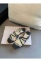 Jimmy Choo Meira Sandali Di Cuoio Nero Abbellimento Di Cristallo