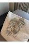 Jimmy Choo Meira Oro Sandali Di Cuoio Abbellimento Di Cristallo