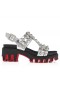 Christian Louboutin Duniclou Sandali Specchio in Pelle Argento CL Scarpe