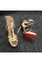 Christian Louboutin Benedetta Sandali 120mm Vitello Metallizzato Oro chiaro