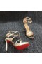 Christian Louboutin Benedetta Sandali 120mm Vitello Metallizzato Oro chiaro