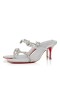 Christian Louboutin Just Queen 70 Mm Muli Glitter in Pelle di Vitello Argento CL Scarpe