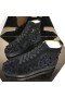 Christian Louboutin Lou Pik Pik Strass Di Alta-Top Sneakers In Pelle Scamosciata Nera