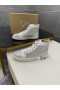 Christian Louboutin Louis Strass Alta-top Sneakers in pelle di Vitello Bianco