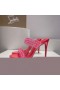 Christian Louboutin Spike Solo 105mm in PVC e Pelle di Brevetto Sandali Rosa