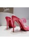 Christian Louboutin Spike Solo 105mm in PVC e Pelle di Brevetto Sandali Rosa