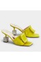 Roger Vivier Cubo Strass Tacco Muli Giallo Velluto