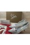 Christian Louboutin, Pompa di Kate Draperia 85mm Bianco-argento/avorio/lin Blu Net