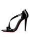 Christian Louboutin Sandalo Astridal 100 mm Nero/lin vernice Nera