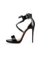 Christian Louboutin Sandalo Choca Lux 120 mm, Nero/argento Pelle
