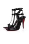 Christian Louboutin Sandalo Mara 100 mm Nero/lin vernice Nera