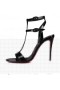 Christian Louboutin Sandalo Mara 100 mm Nero/lin vernice Nera