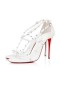 Christian Louboutin Sandalo Riojana Picchi di 100 mm Bianco/lin Bianco in Pelle