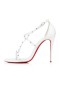 Christian Louboutin Sandalo Riojana Picchi di 100 mm Bianco/lin Bianco in Pelle