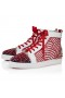 Christian Louboutin Louis No Limit Gaagal High-Top Sneakers Suede And Gaagal Coated Canvas Loubi