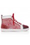 Christian Louboutin Louis No Limit Gaagal High-Top Sneakers Suede And Gaagal Coated Canvas Loubi