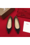 Christian Louboutin Pigalle Spikes Ballet Flats Glitter Leather Black