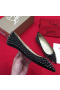 Christian Louboutin Pigalle Spikes Ballet Flats Glitter Leather Black