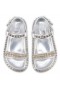 Christian Louboutin Pyrabizz Sandal Sandals Laminated Nappa Leather Silver