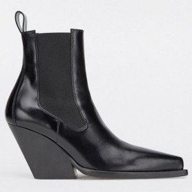 Bottega Veneta BV Magra Chelsea Stivali di pelle di Vitello Nera Bottega Veneta Scarpe