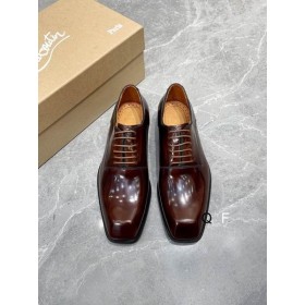 Christian Louboutin Capitano Oxford Liscia In Pelle Di Vitello Marrone