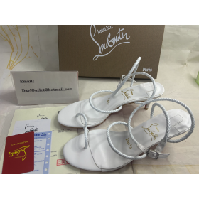 Christian Louboutin Hibaq 55 Mm Sandali In Nappa Bianca Christian Louboutin Store