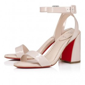 Christian Louboutin Miss Sabina 85 Mm Sandali Brevetto Pelle Di Vitello Leche Christian Louboutin Scarpe