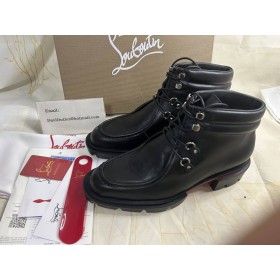 Christian Louboutin la Nostra Pabelito Boot Stivali in Pelle di Vitello Nero CL Store