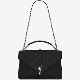Saint Laurent Nero Grande Cucita Diamond Matelasse Borsa College