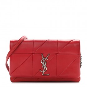 Saint Laurent Jamie Catena Di Portafoglio Rosso Patchwork In Pelle Di Agnello Saint Laurent Borse