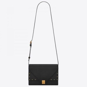 Saint Laurent Margaux Satchel In Pelle Nera Saint Laurent Borse